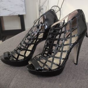 Topshop Black Strappy Heels
